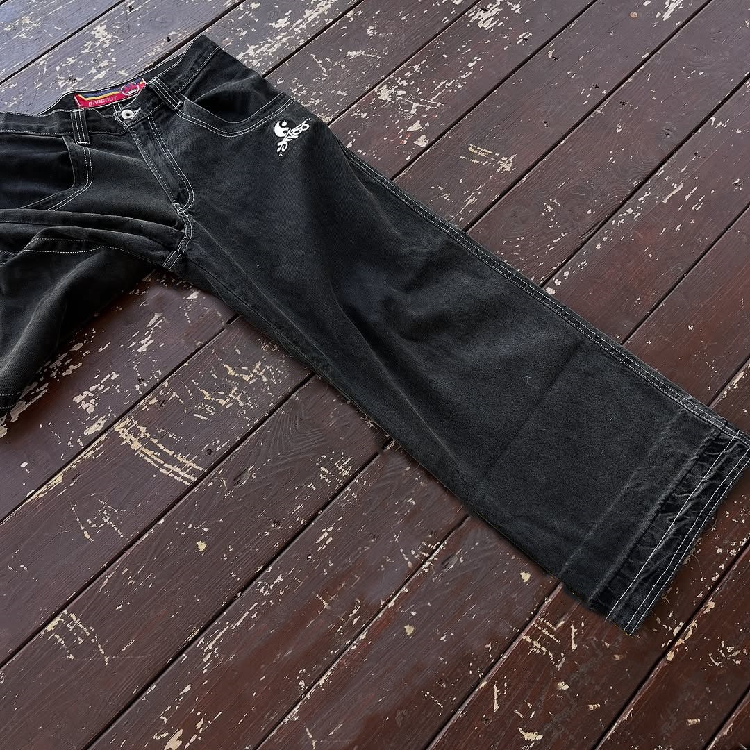 BAGGOUT American retro Yin Yangs print jeans