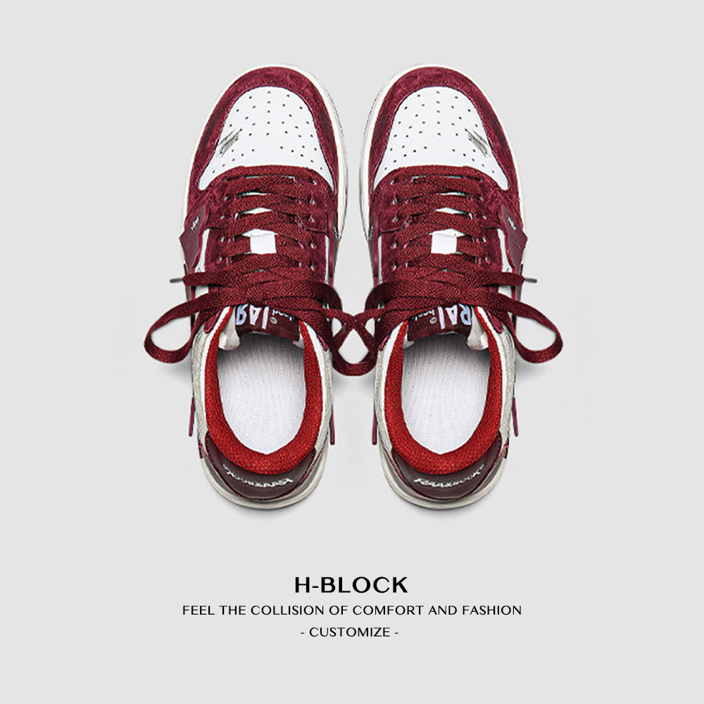 H-Block | Street Canvas Patchwork Red Casual Sneakers