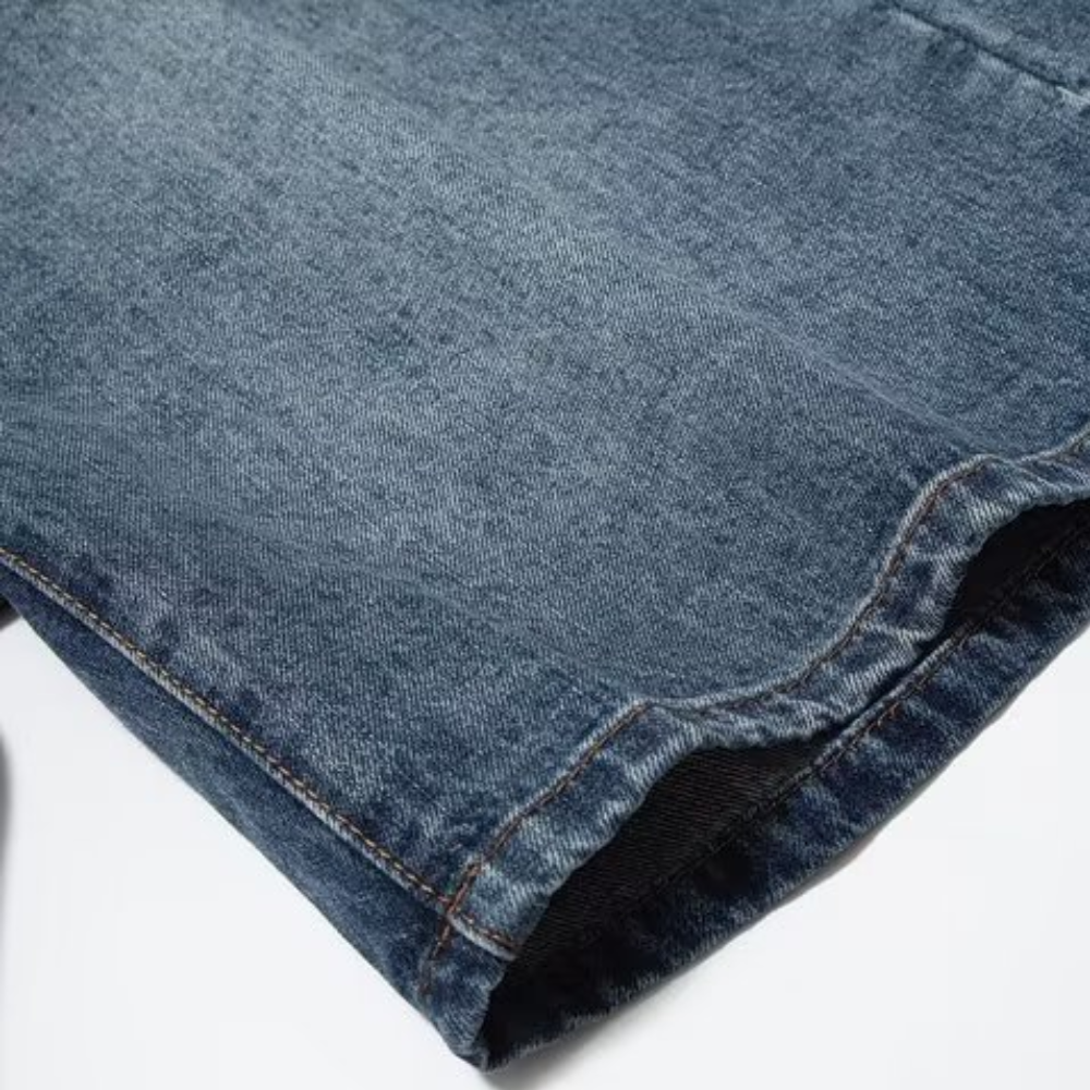 Vintage Washed Belted Denim Shorts