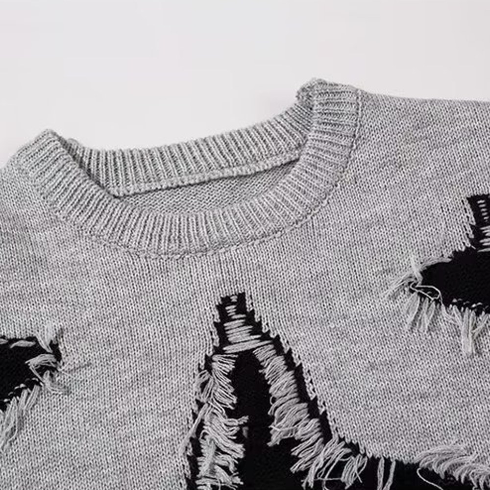 Retro Hole Cross Sweater