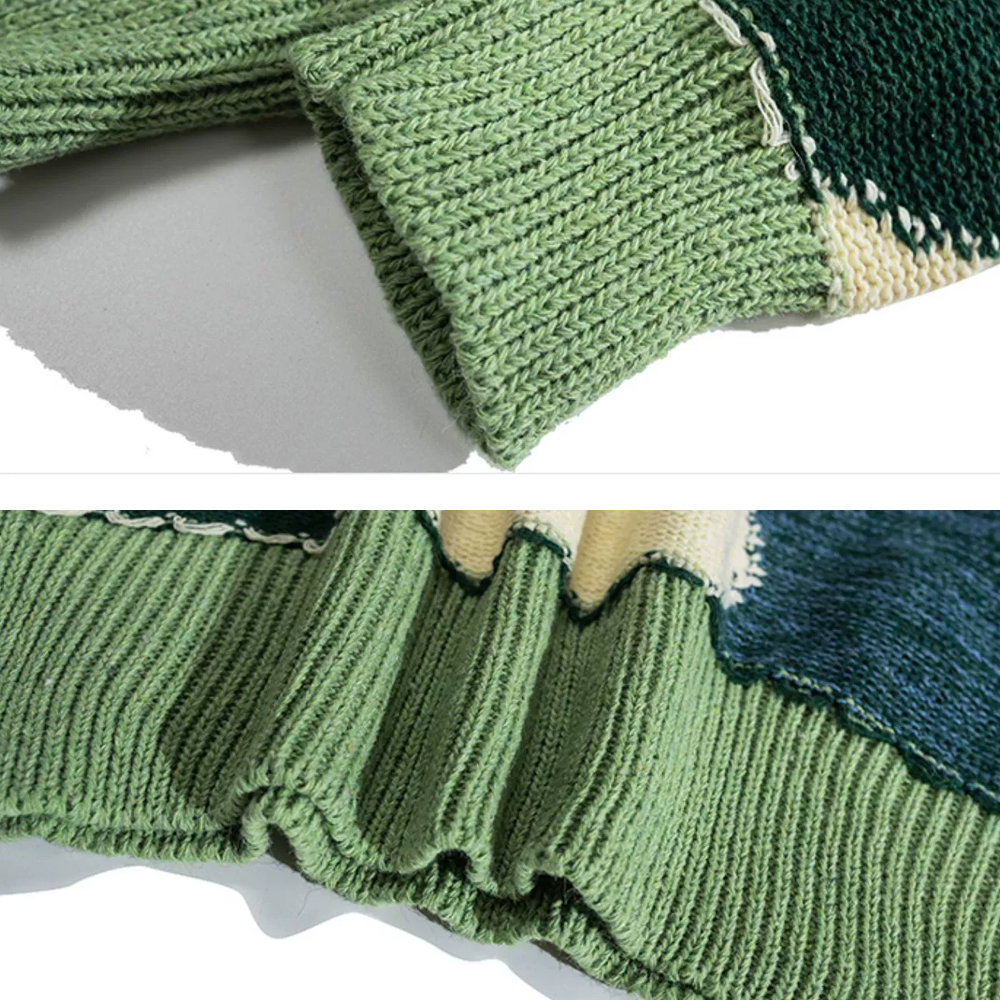 Irregular Contrasting Color Design Sweater