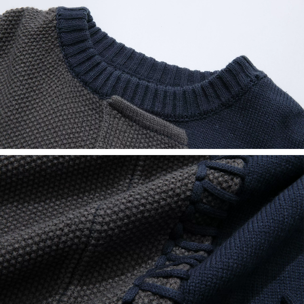 Irregular Stitching In Contrasting Colors Sweater