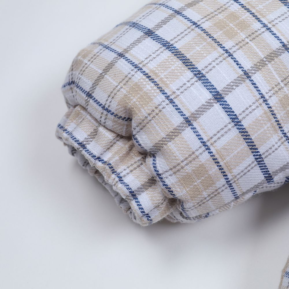 【NOW TREND】Plaid Button Lambskin Collar Coat