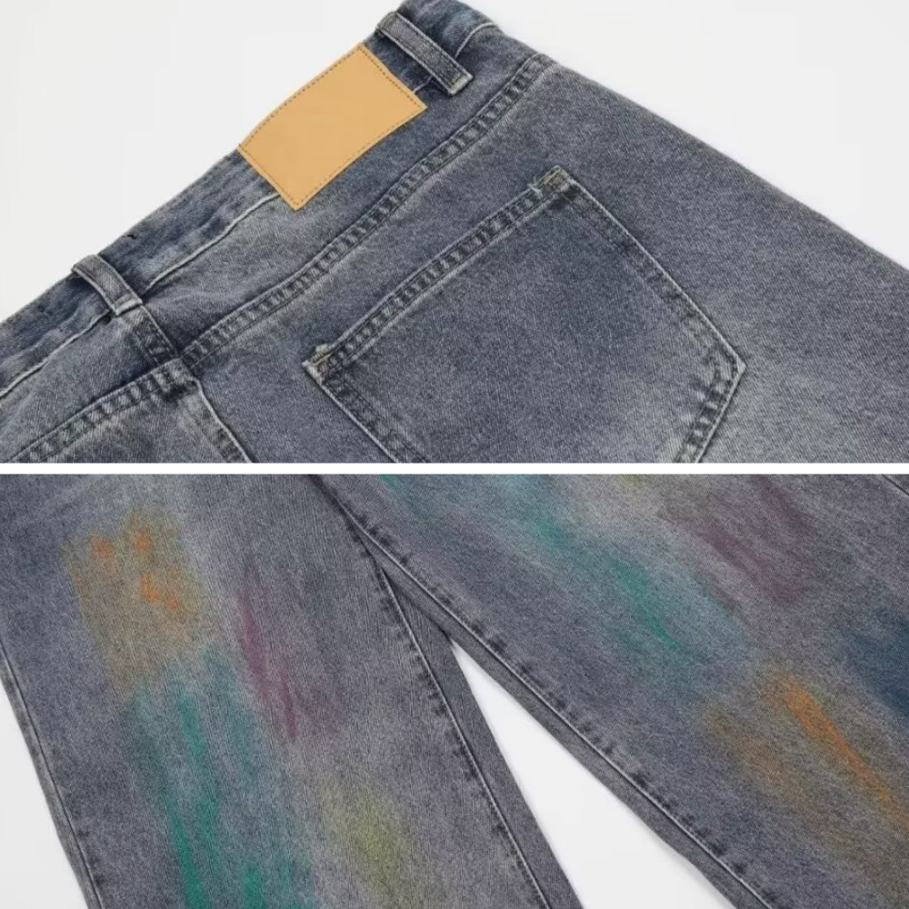 Distressed Iridescent Jeans