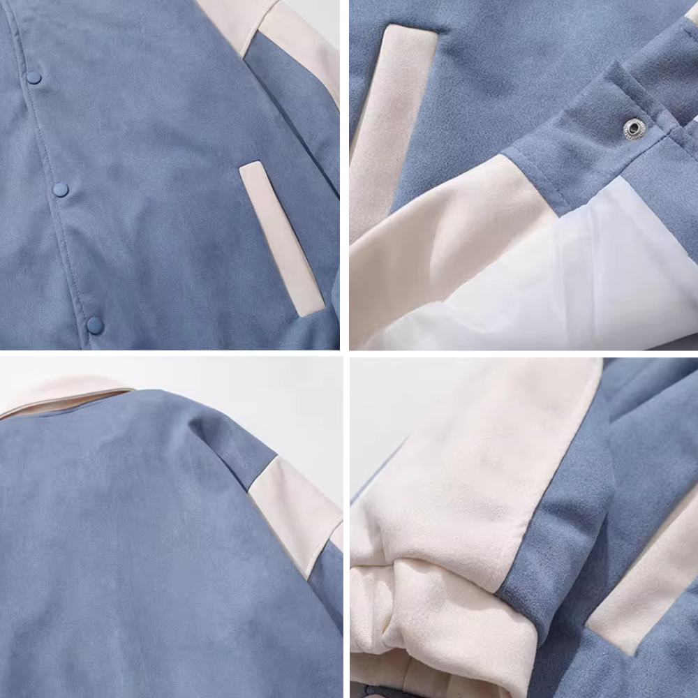 Casual Contrast Suede Jacket