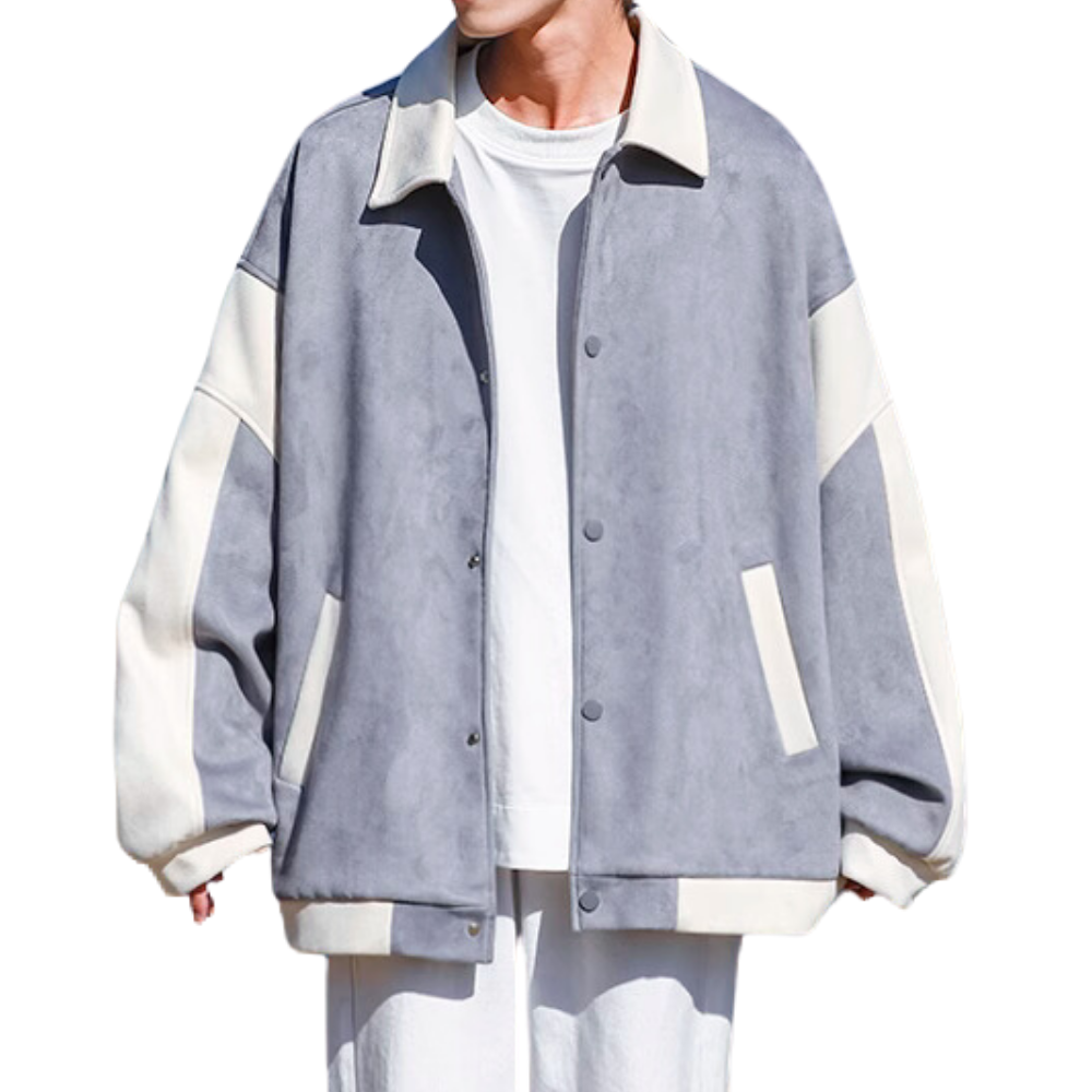 Casual Contrast Suede Jacket