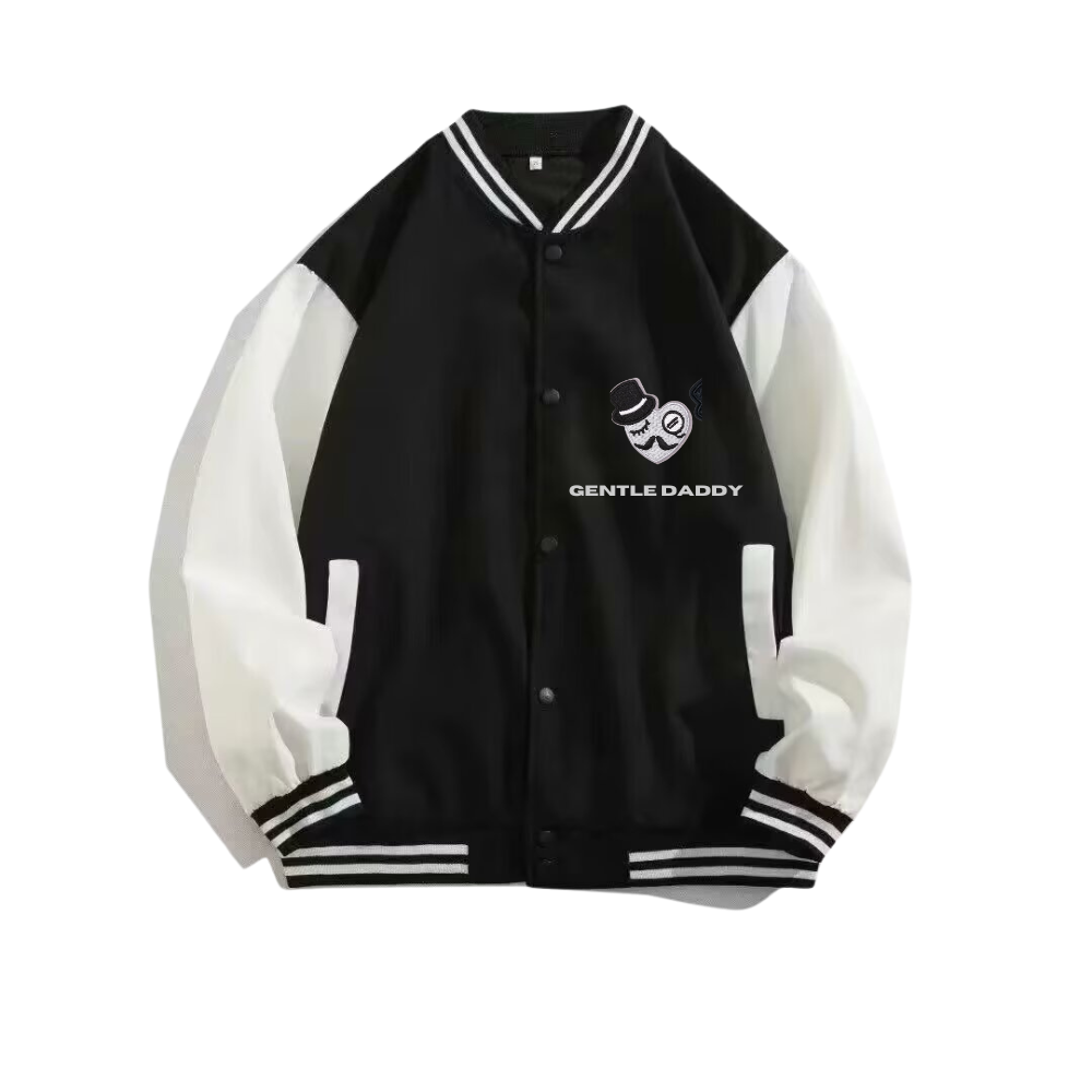 ⚡Gentle Daddy |Basic Embroidery Heart Baseball Jacket