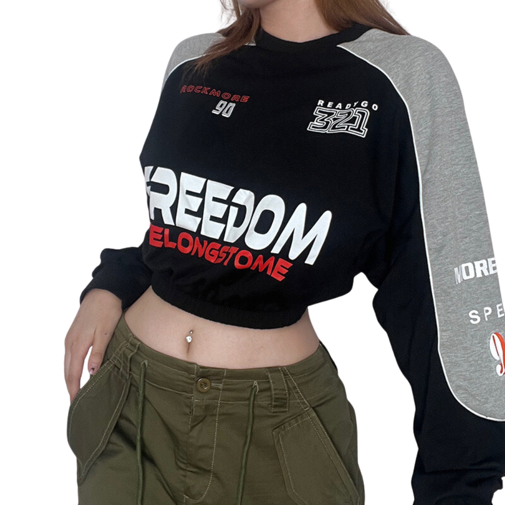 Women's Hot Girl Racing Cropped Sweatshirt