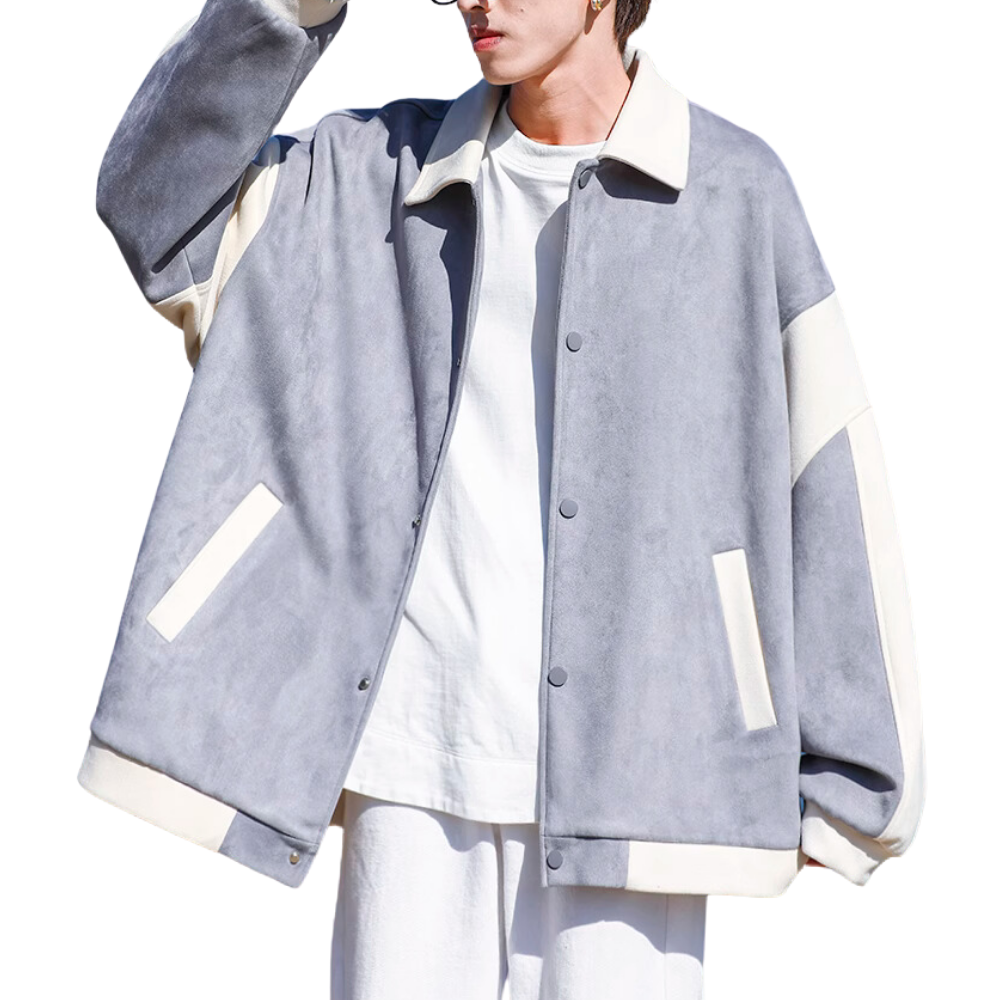 Casual Contrast Suede Jacket