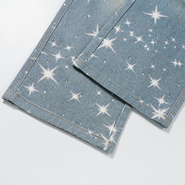 LoopStone Crystal Wash Wide-Leg Shining Stars Jeans