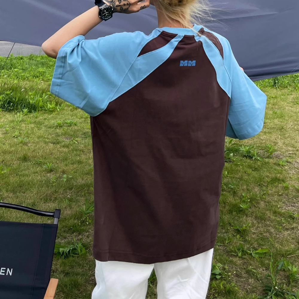 American Thin A Letter Printed Raglan T-shirt