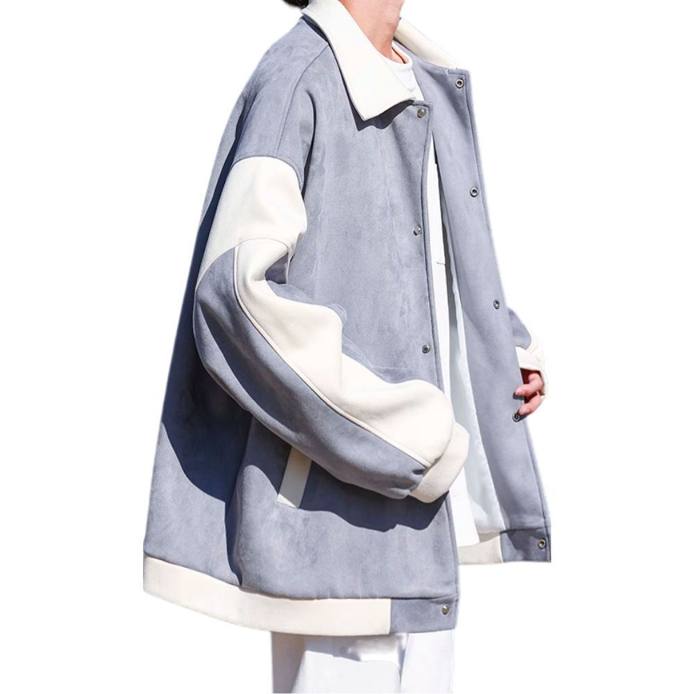 Casual Contrast Suede Jacket