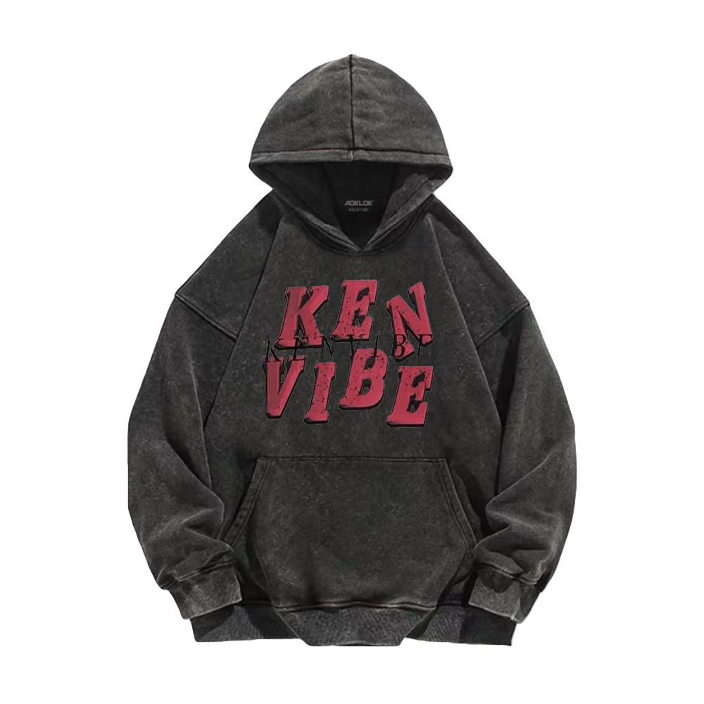 Retro letters K logo Washed Hoodie