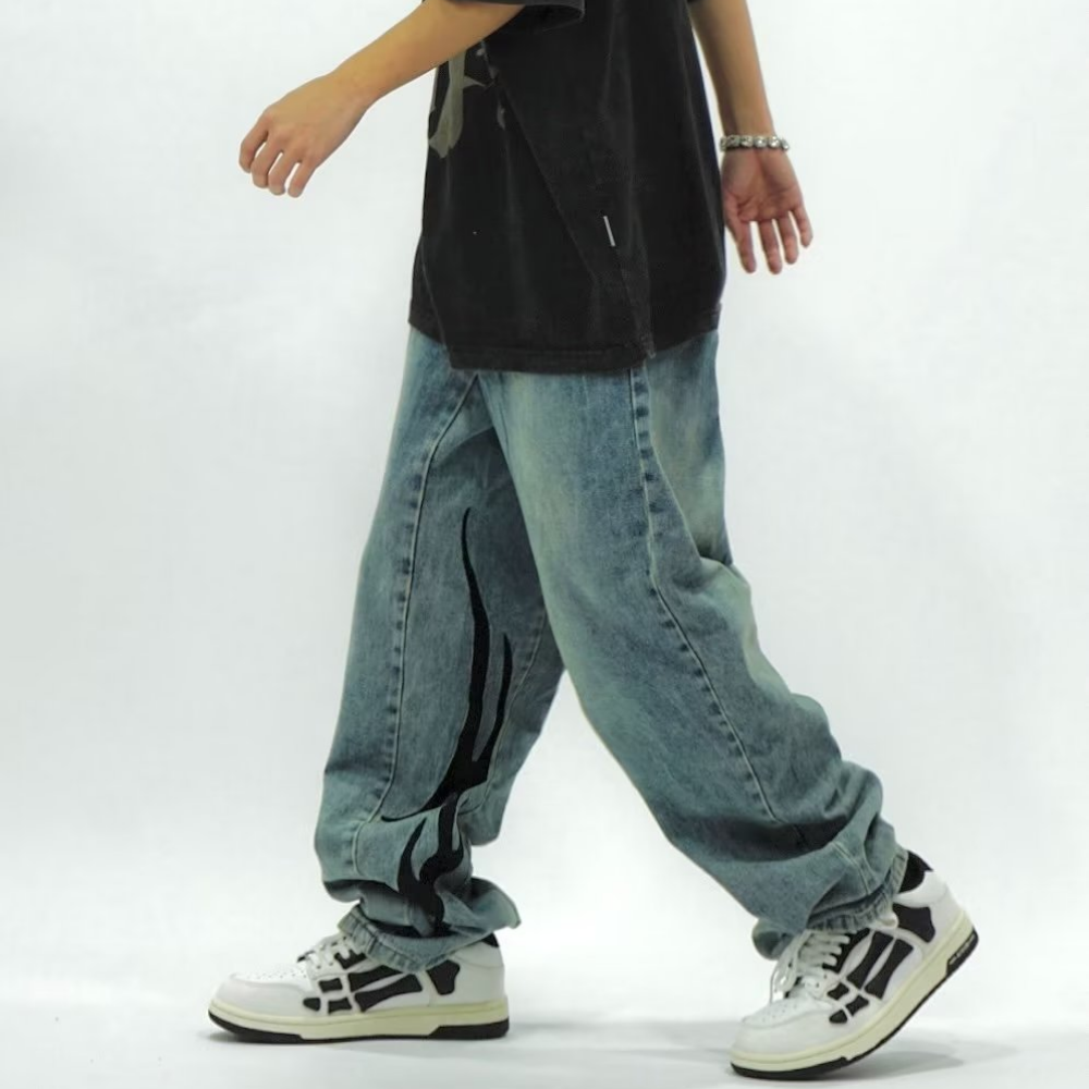 Street Washed Embroidered Jeans