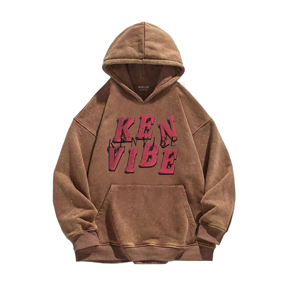 Retro letters K logo Washed Hoodie