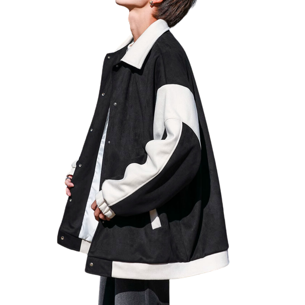 Casual Contrast Suede Jacket