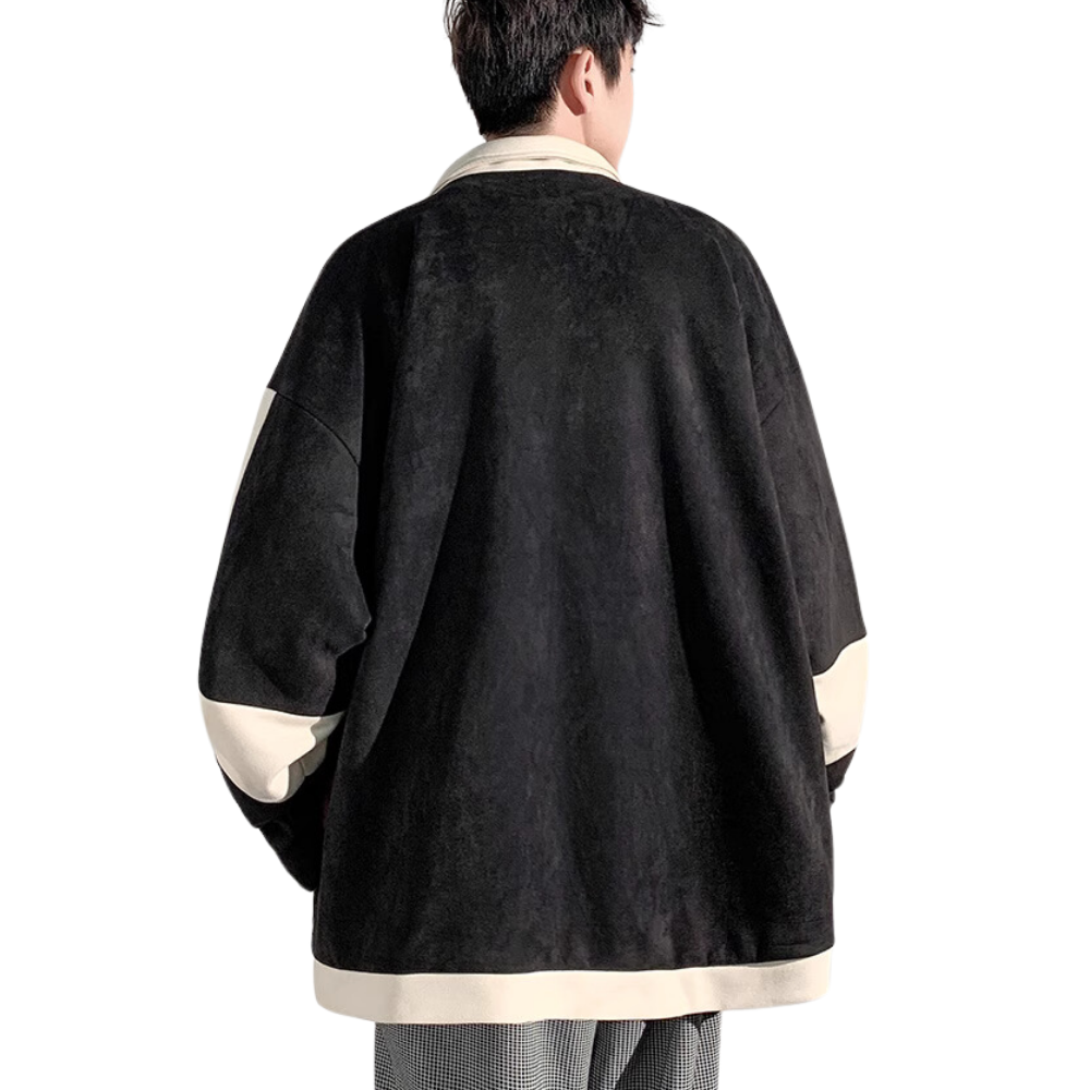 Casual Contrast Suede Jacket
