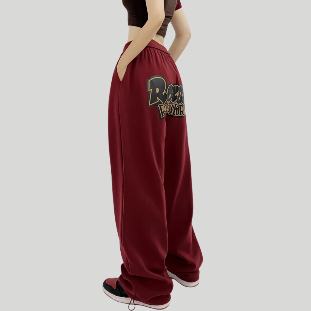 Women's American Hip Hop Red Sweatpants