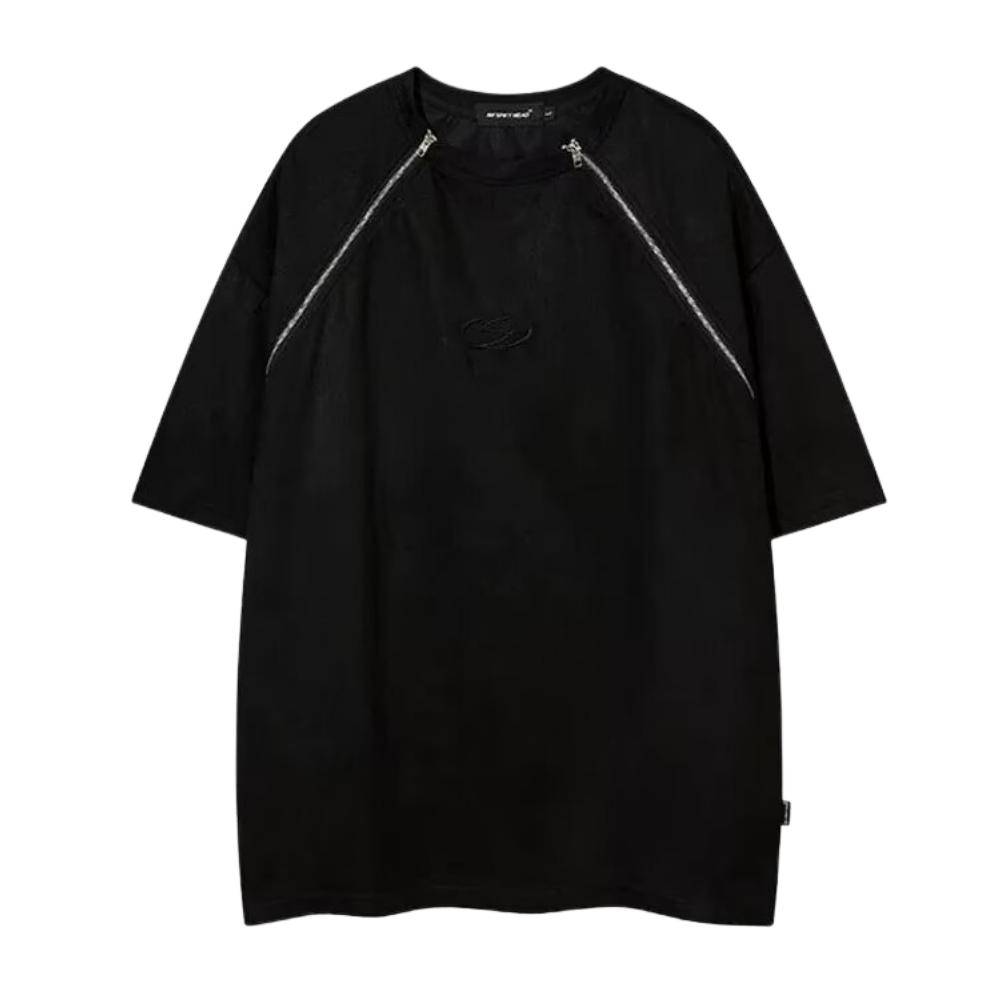 American Double Zip Suede T-Shirt