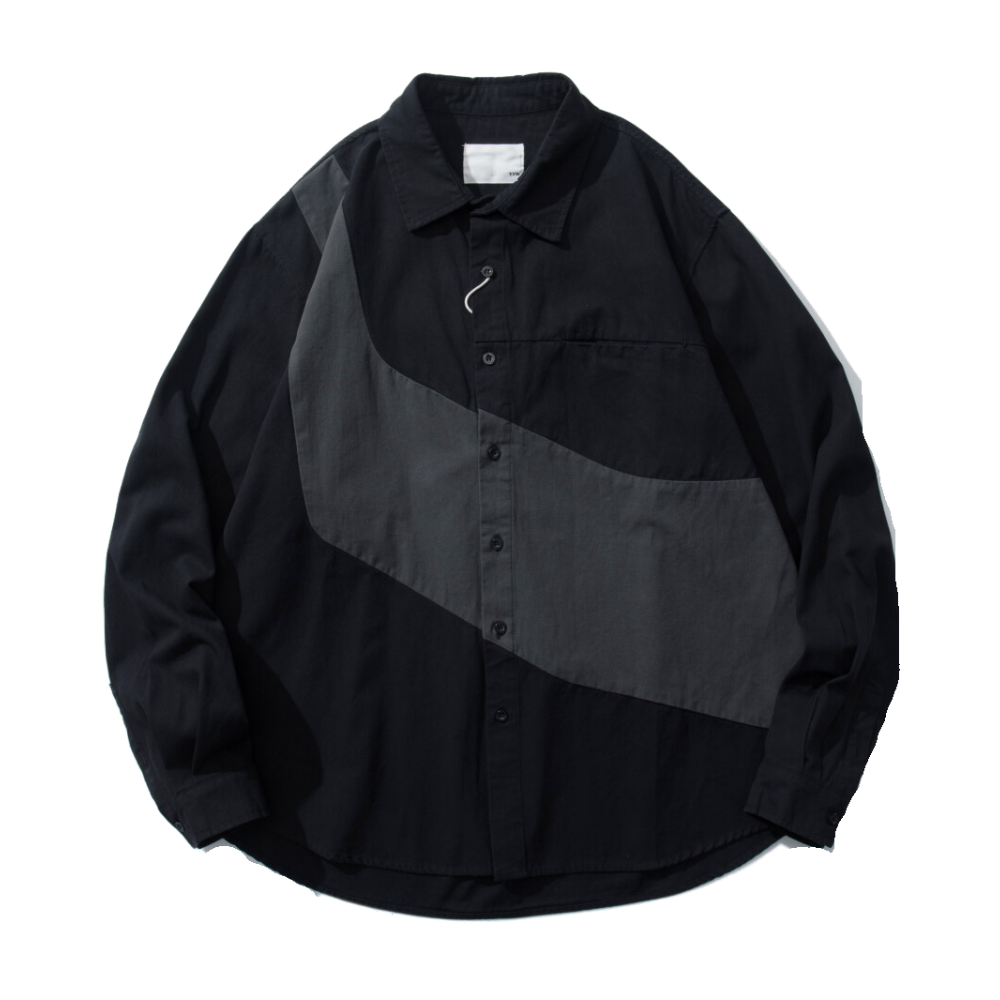 Preppy Irregular Contrast Color Shirt