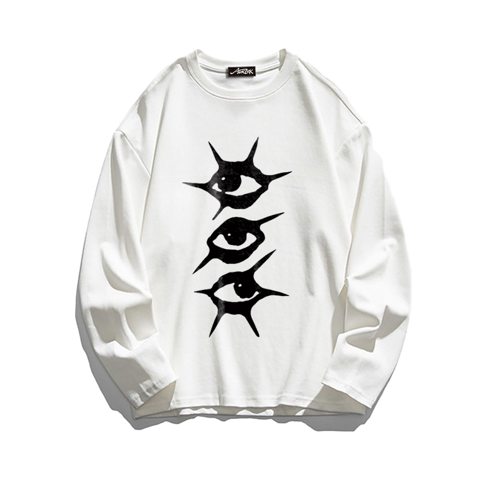 Simple Eyes Print Long Sleeve Shirt