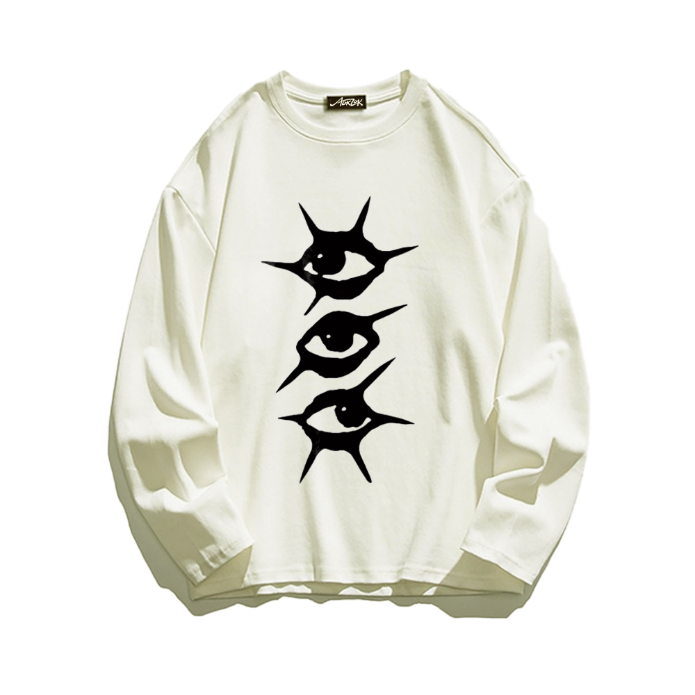Simple Eyes Print Long Sleeve Shirt