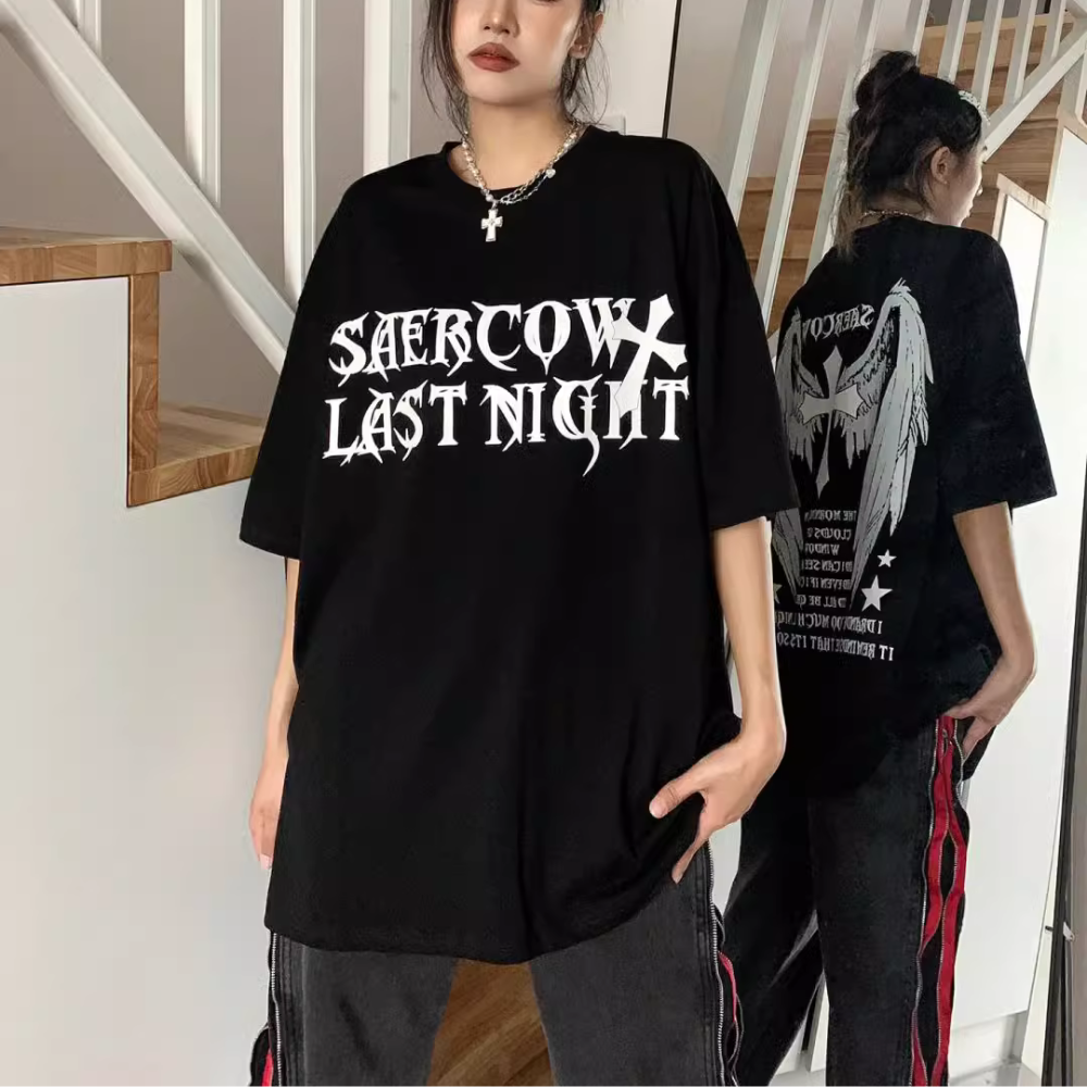 Hip Hop Cross Angel Wings T-shirt