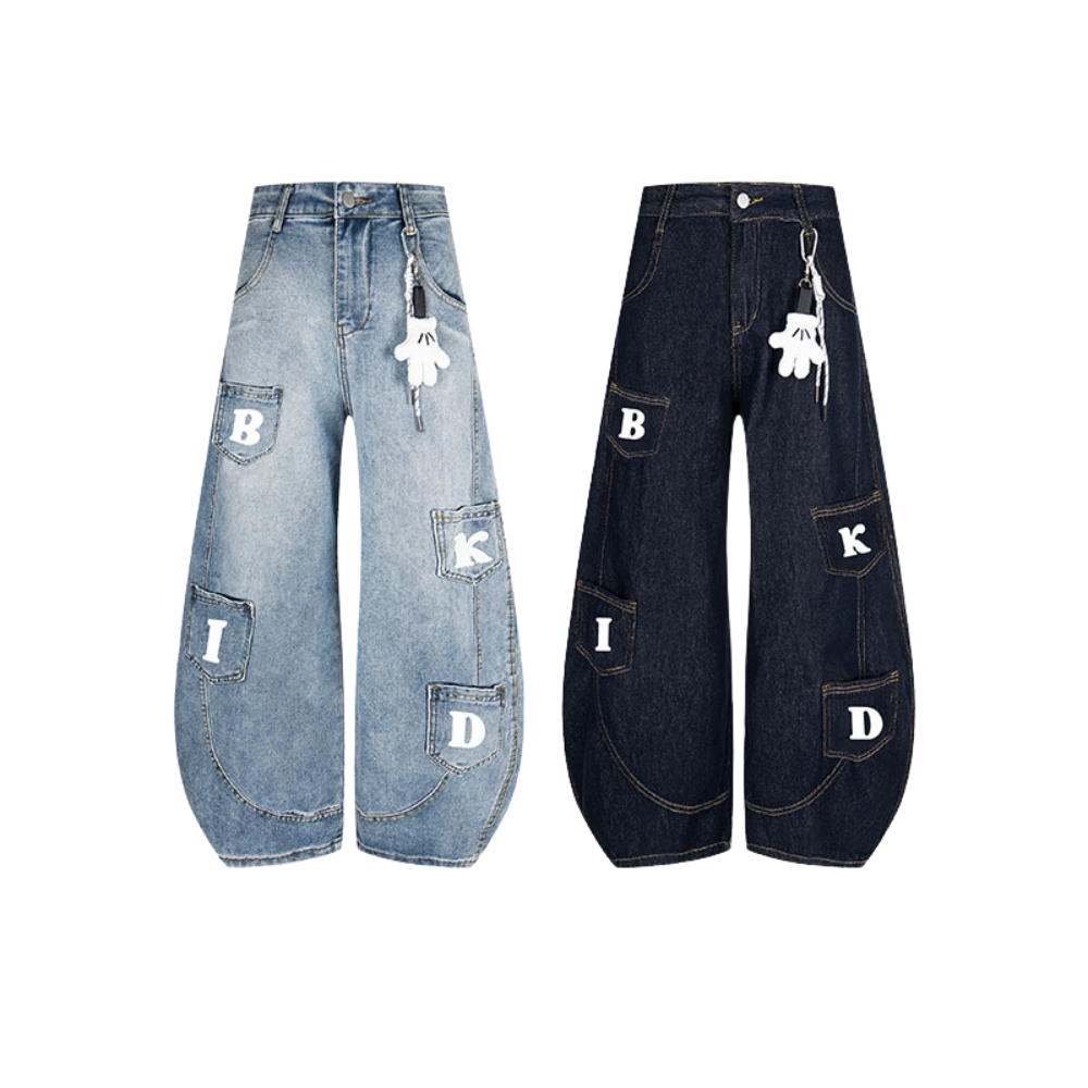 Unseen Echoes BKID™ Letter Patch Denim – Handcrafted Edition