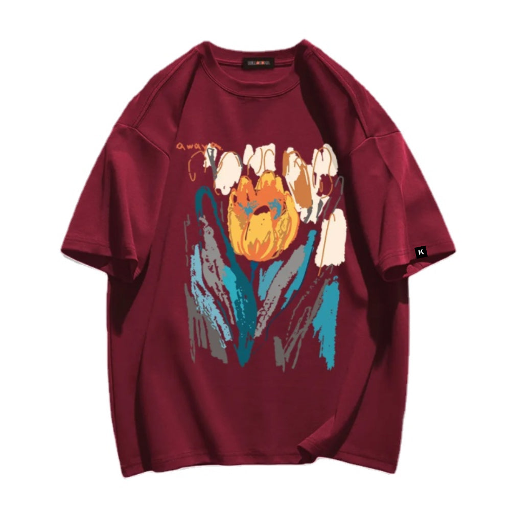 Vintage Abstract Tulip T-Shirt