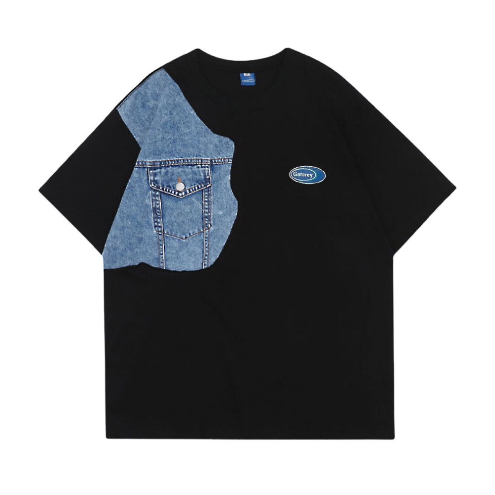 Japanese Denim Spliced T-shirt