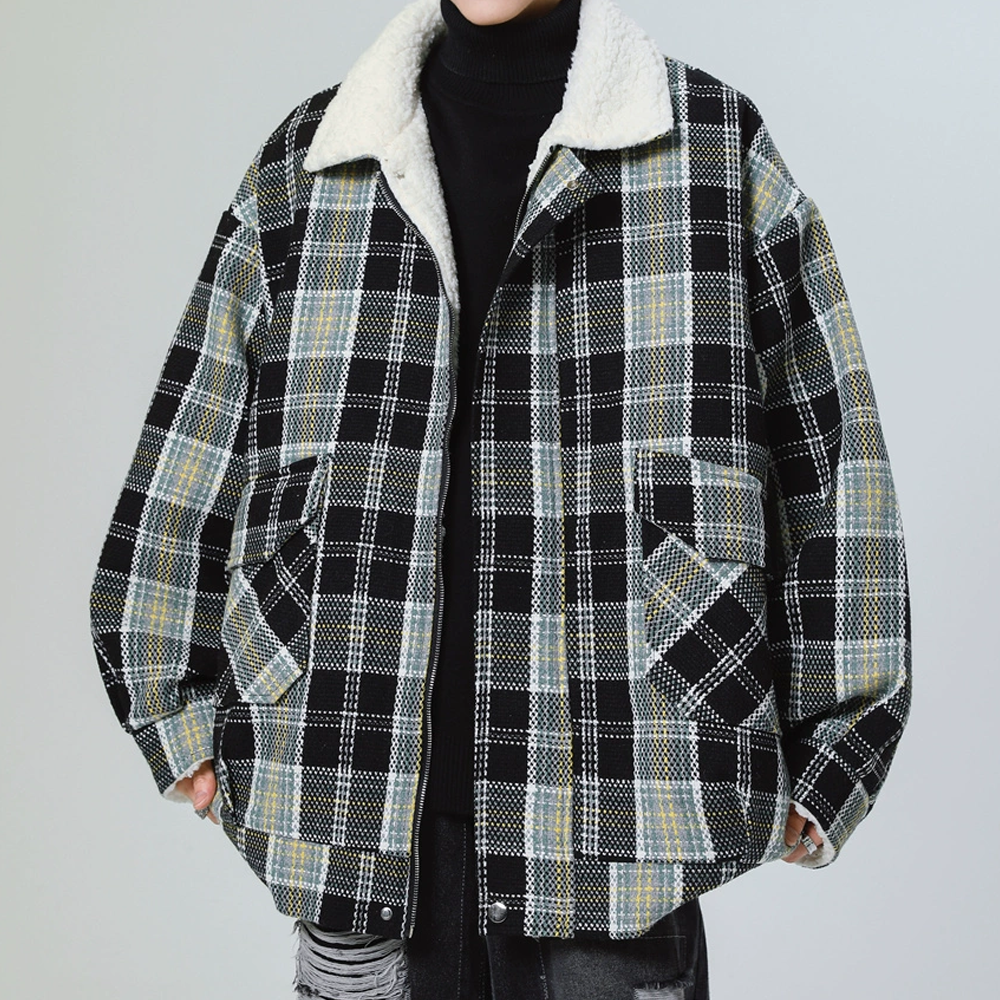 High Street Plaid Shearling Jacket