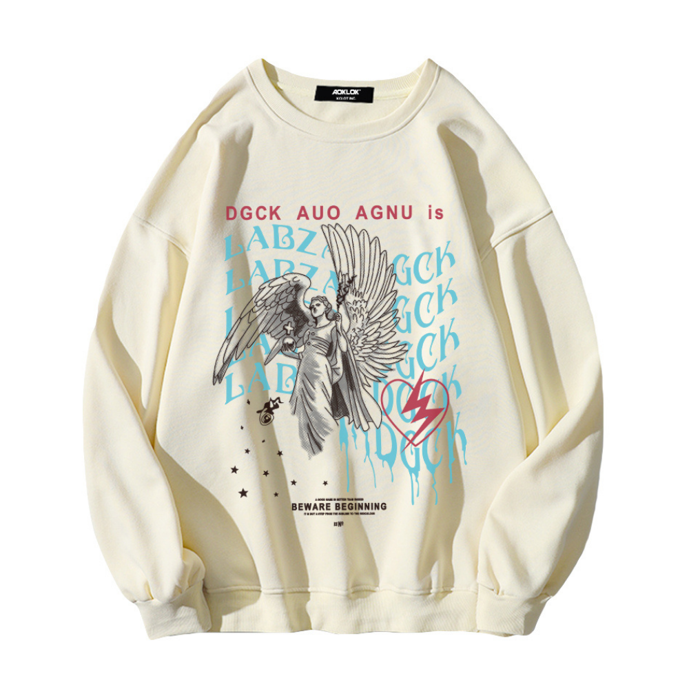 Angel Sculpture Print Sweatshirt