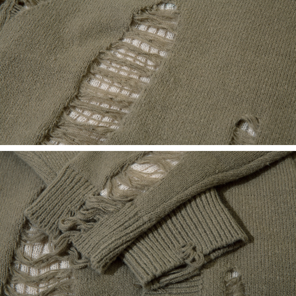 Loose Holes Cardigan Sweater