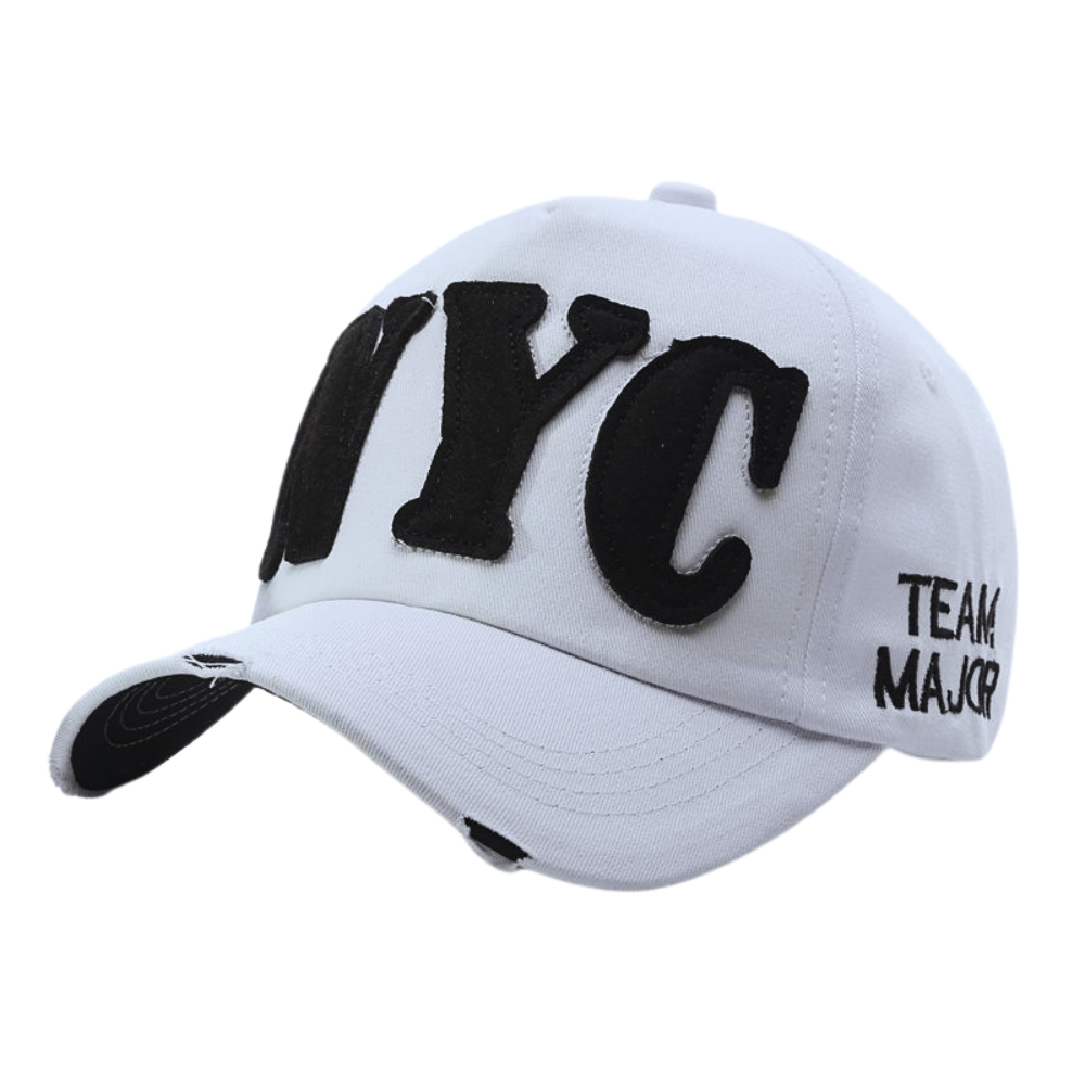 Distressed Street Baseball Cap With Embroidered Letters