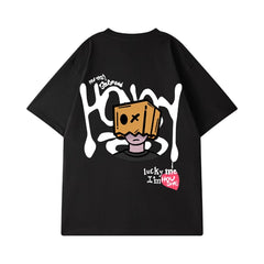 Street Philanthropist Trendy Brand Spoof Hip Hop Graffiti Short Sleeve Men's Trend Large Size Men's High Street Half Sleeve T-Shirt Details