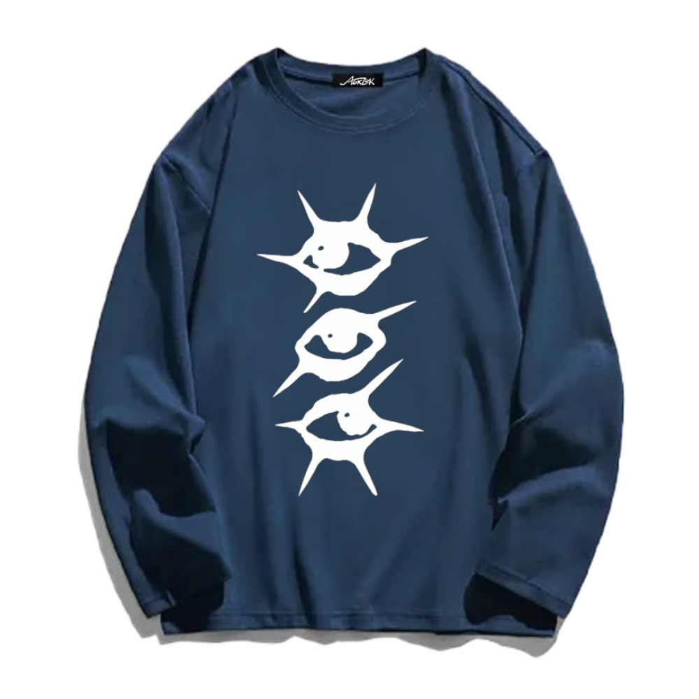 Simple Eyes Print Long Sleeve Shirt