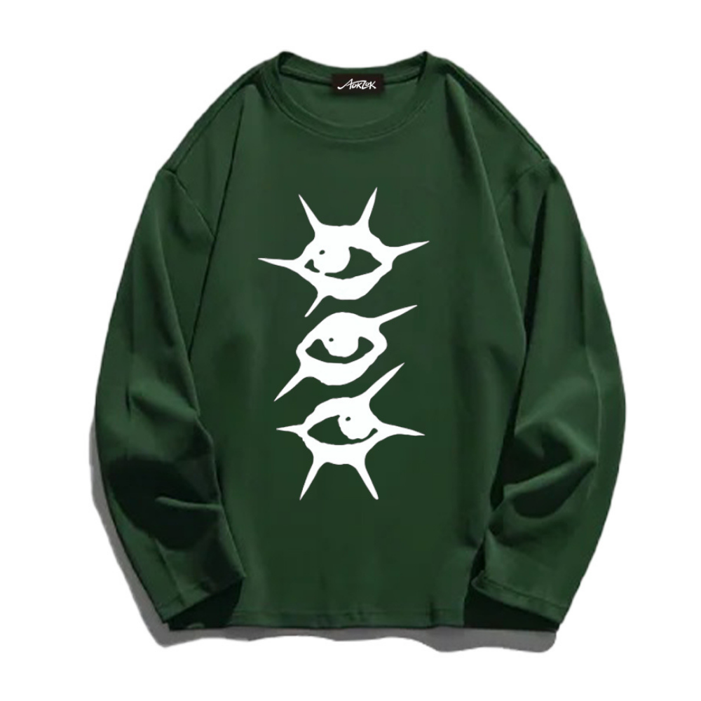 Simple Eyes Print Long Sleeve Shirt