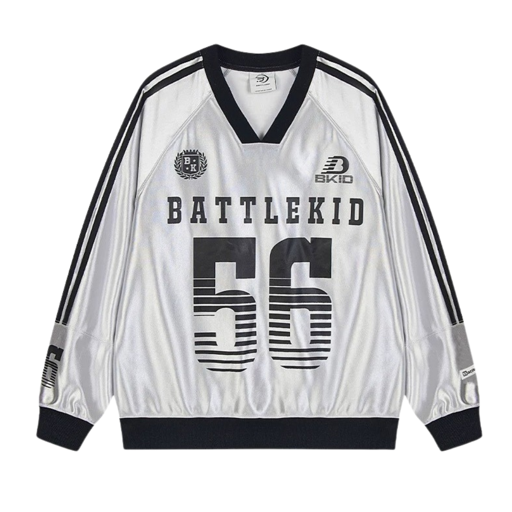 Hip Hop V-Neck Silk Raglan Sweatshirt