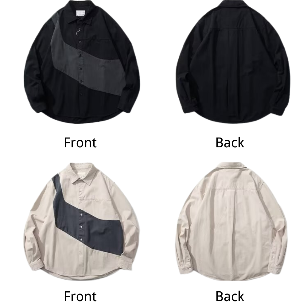 Preppy Irregular Contrast Color Shirt