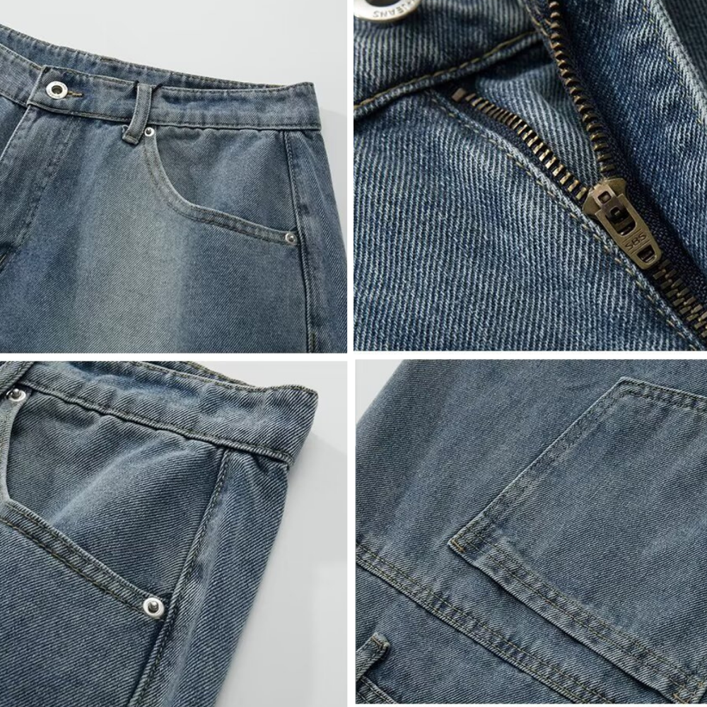 Retro Inverted Denim Shorts