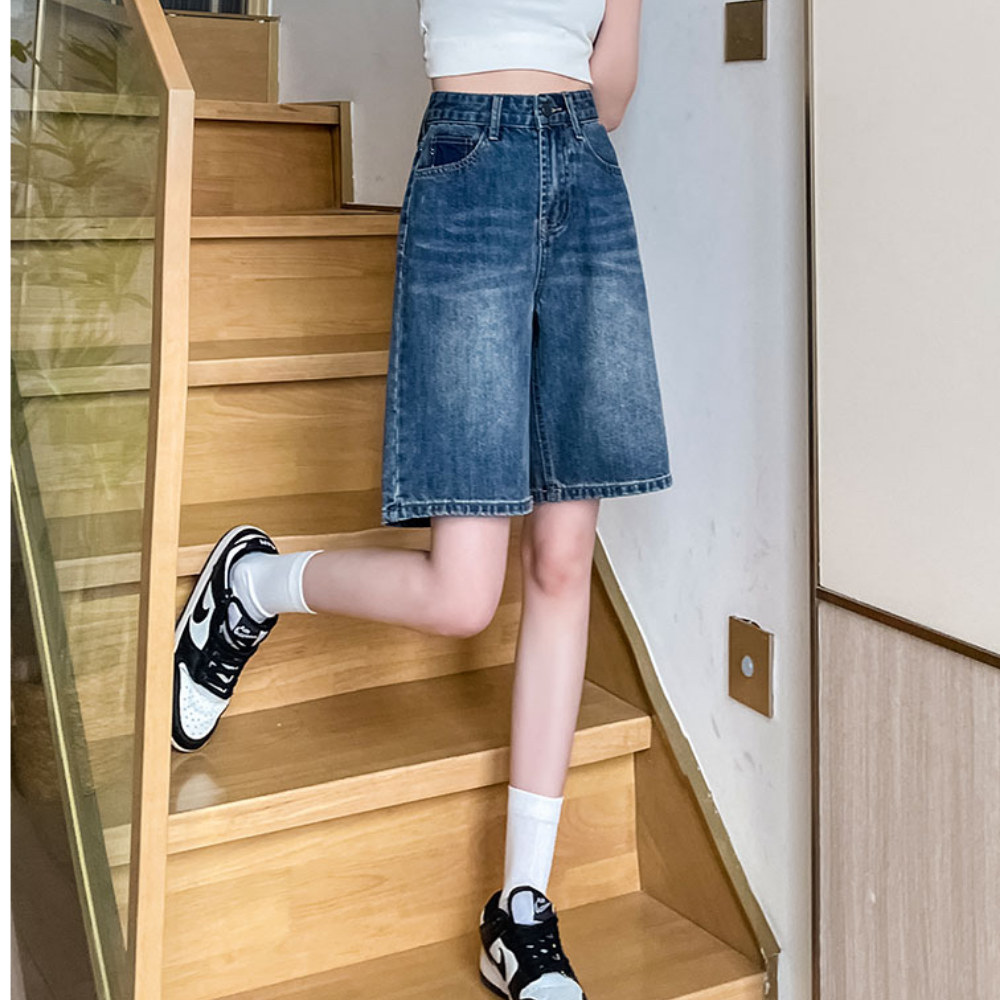Women's Contrast Color Straight Jorts
