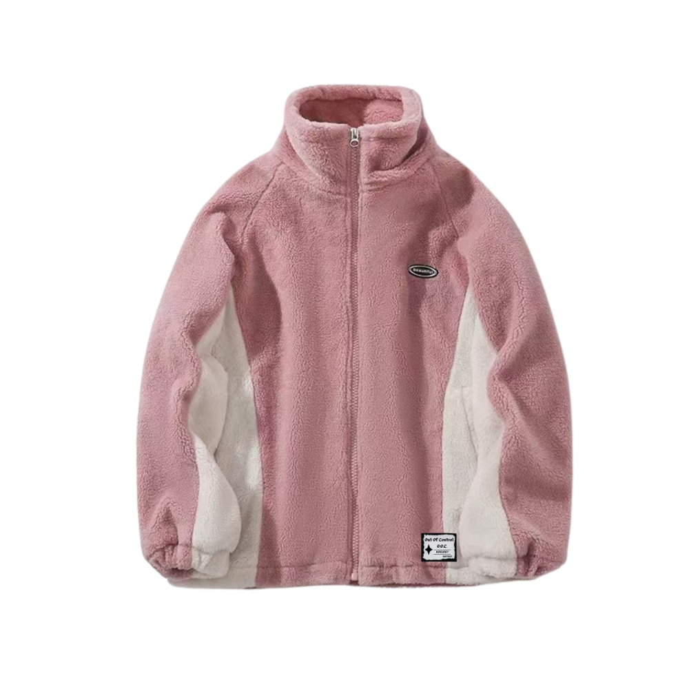 OOC' Vintage Color Blocking Sherpa Coat