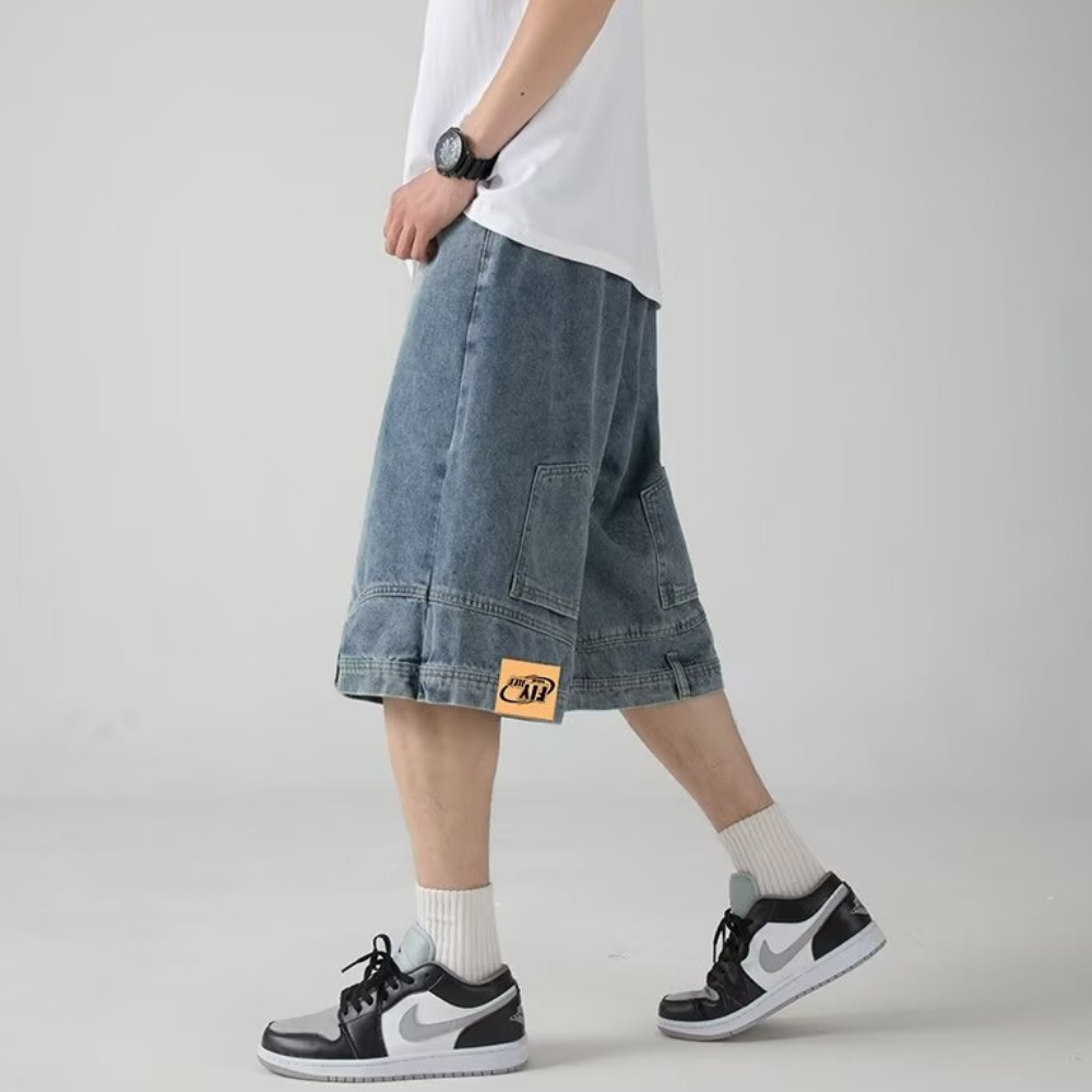 Retro Inverted Denim Shorts