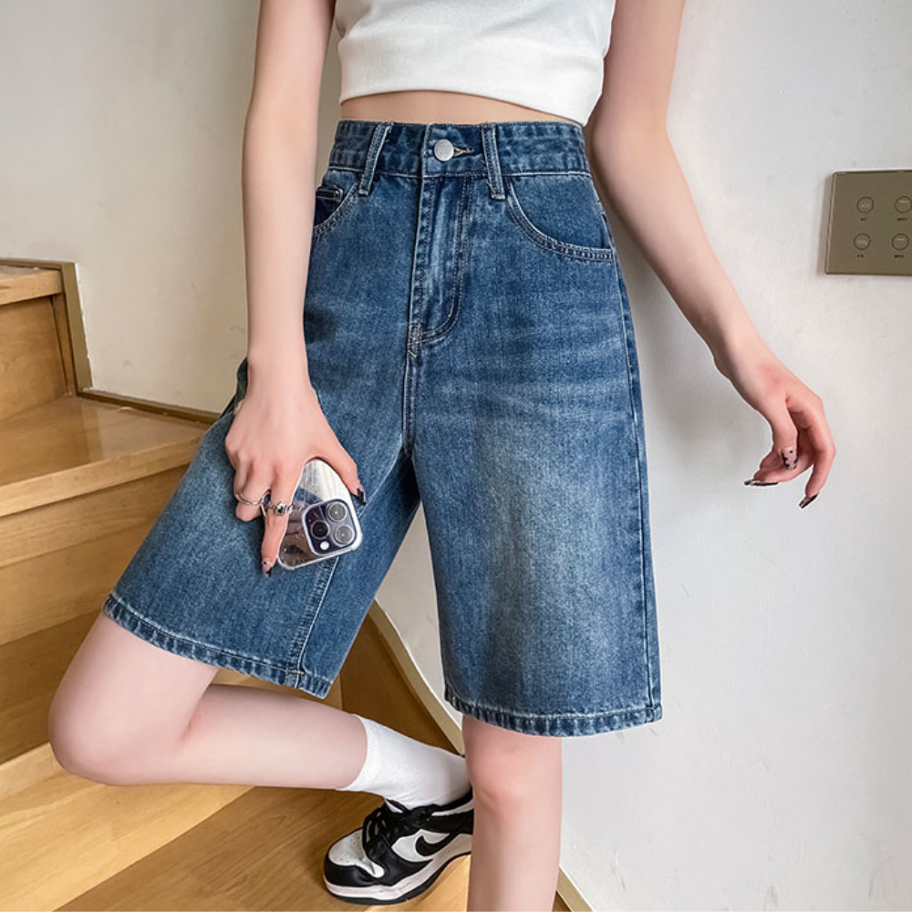 Women's Contrast Color Straight Jorts