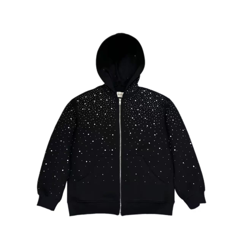 LoopStone Rhinestone All Over Zip Up – AokLok (Kclot) LoopStone Rhinestone All Over Zip Up – AokLok (Kclot)