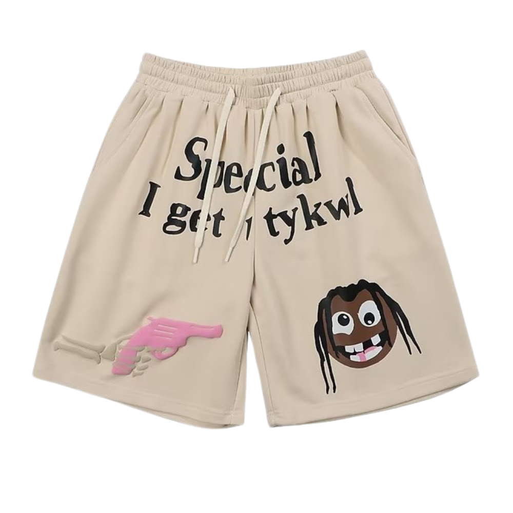 Cute Pistol Clown Foam Print Shorts