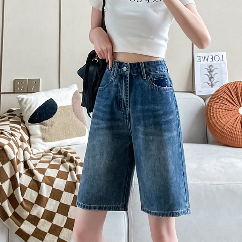 Women's Contrast Color Straight Jorts