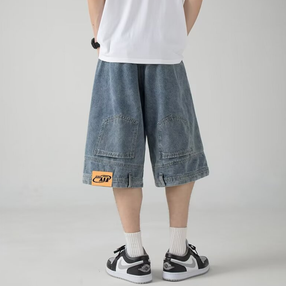 Retro Inverted Denim Shorts