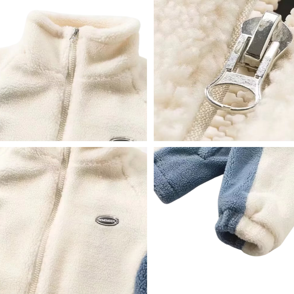 OOC' Vintage Color Blocking Sherpa Coat