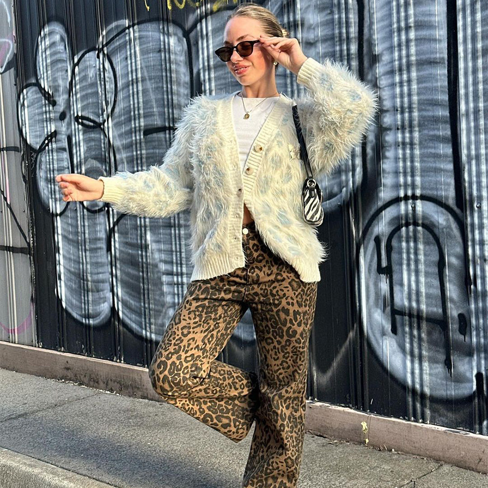 American High Street Leopard Jeans